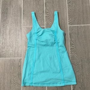 Lululemon Blue Striped Athletic Tank Top